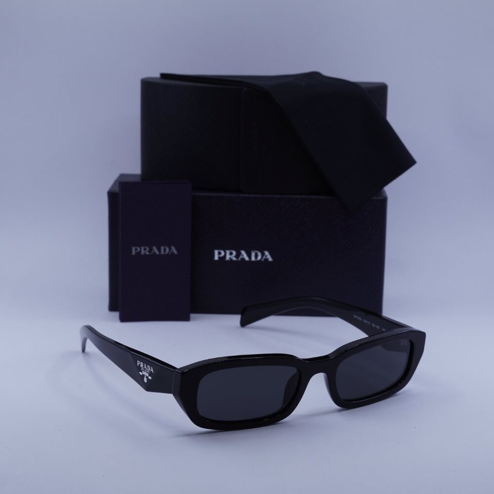 Prada PRB06S 16K08Z Rectangle Sunglasses – Black - Picture 4 of 8